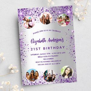 Birthday silver purple photo friends luxury