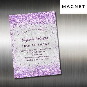 Birthday silver purple violet glitter luxury magnetic
