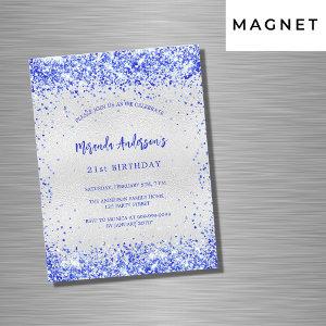 Birthday silver royal blue sparkles luxury magnetic