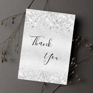 Birthday silver thank you card