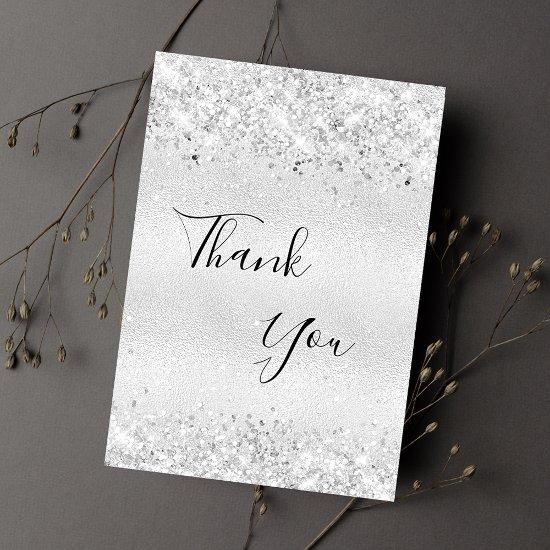 Birthday silver thank you card