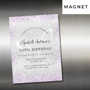 Birthday silver violet butterfly sparkles luxury magnetic