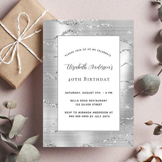 Birthday silver white elegant luxury