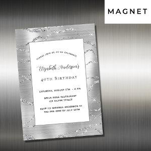 Birthday silver white elegant luxury magnetic