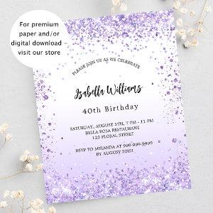 Birthday violet lavender budget