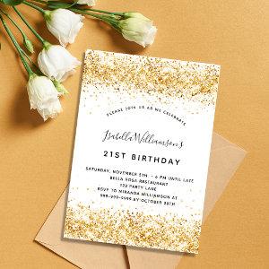 Birthday white gold glitter elegant