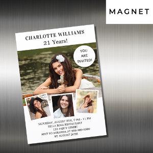 Birthday white photo collage luxury magnetic
