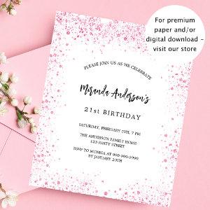 Birthday white pink glitter chic budget