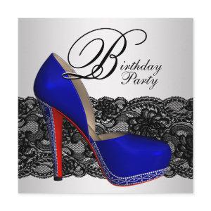 Black and Blue High Heel Shoe Birthday Party
