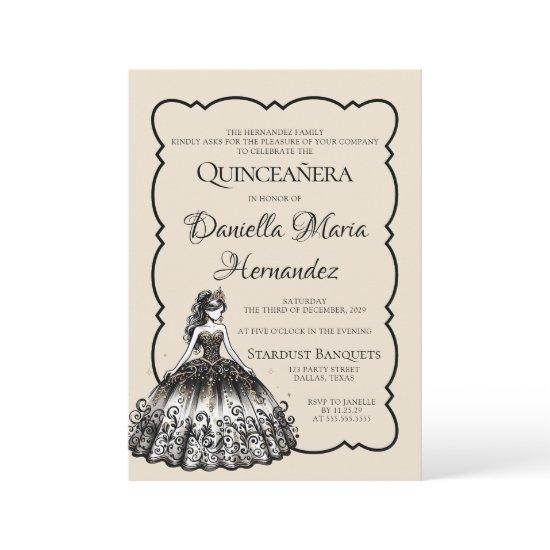 Black and Gold Quinceañera