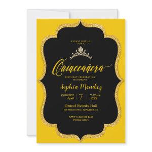 Black and gold Quinceanera
