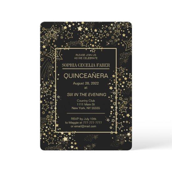Black and Gold Quinceañera Party