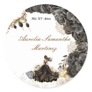 Black and Gold Quinceañera Sticker
