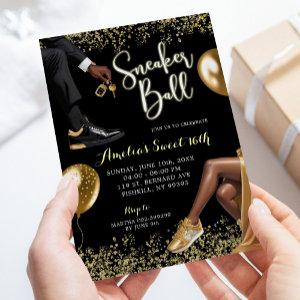 Black and Gold Sneaker Ball Sweet 16 Birthday