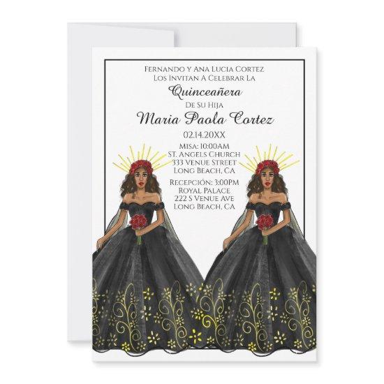Black and Gold Spanish Quinceanera