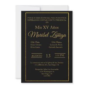 Black and gold theme Quinceanera