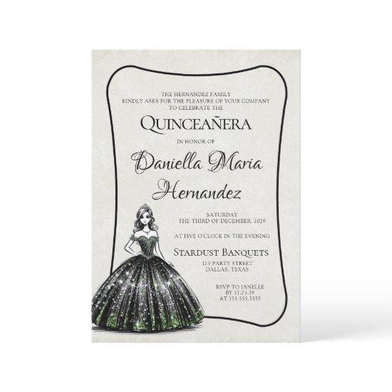 Black and Green Quinceañera