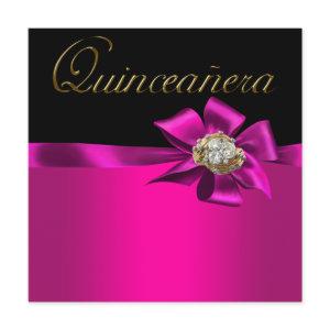 Black and Hot Pink Fuchsia Quinceanera