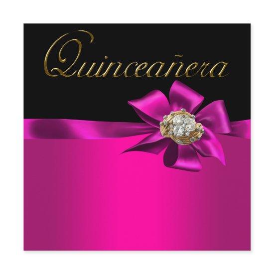 Black and Hot Pink Fuchsia Quinceanera