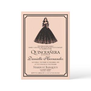 Black and Peach Quinceañera