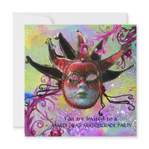BLACK AND RED JESTER MASK , Masquerade Party