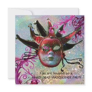 BLACK AND RED JESTER MASK , Masquerade Party