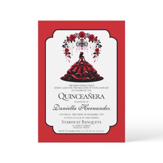 Black and Red Quinceañera