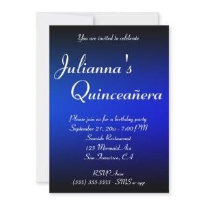 Black and Sapphire Blue Ombre Quinceañera Birthday