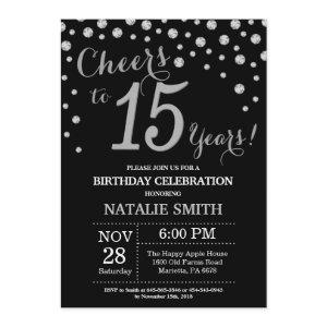 Black and Silver 15th Birthday Diamond