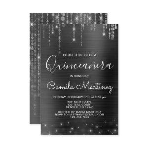 Black and Silver Modern Quinceanera Party