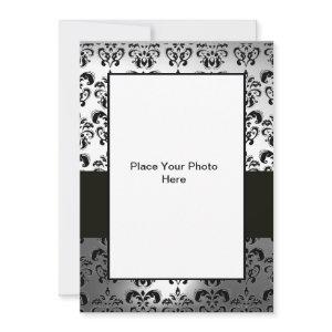 BLACK AND WHITE  DAMASK PHOTO TEMPLATE