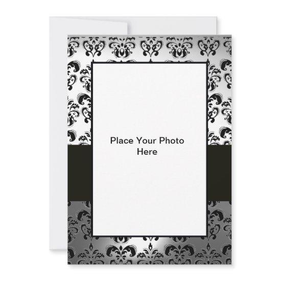 BLACK AND WHITE  DAMASK PHOTO TEMPLATE