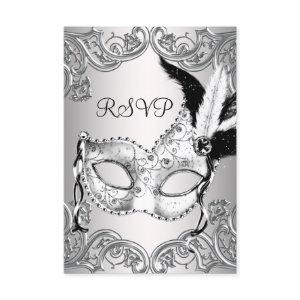 Black and White Masquerade Party RSVP