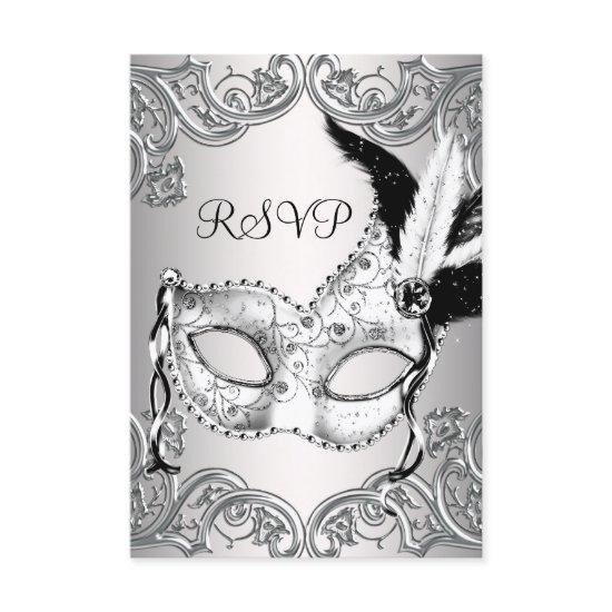 Black and White Masquerade Party RSVP