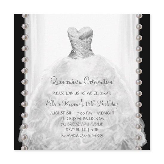 Black and White Quinceanera