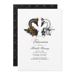 Black and White Swans Quinceañera