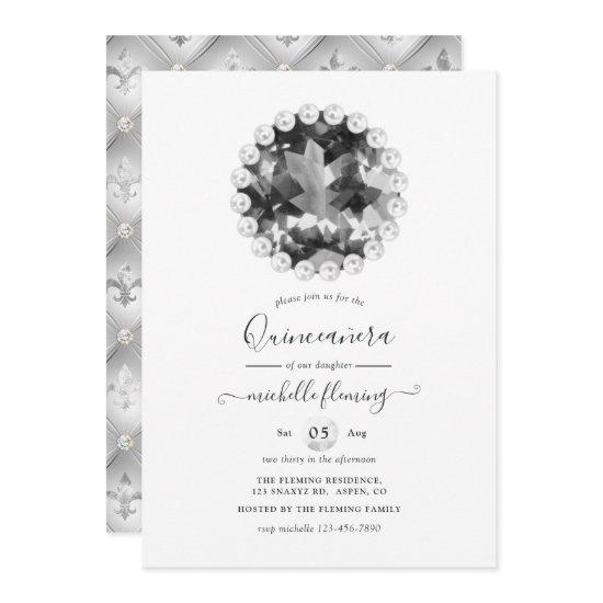 Black and White Vintage Quinceañera