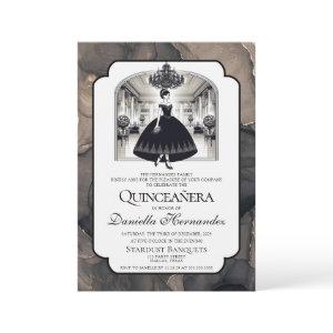 Black and White Vintage Quinceañera