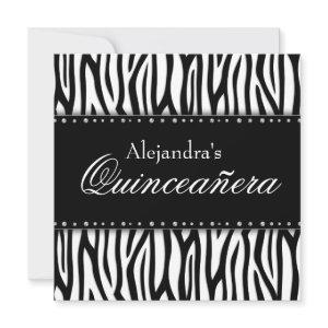 Black and White Zebra Diamonds Quinceanera