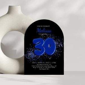 Black Blue 30th Balloons Adult Arch Birthday
