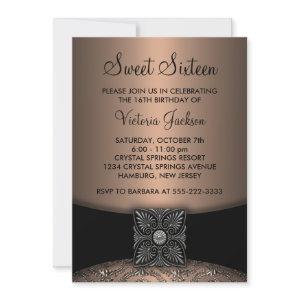 Black Damask Black Sweet Sixteen Party