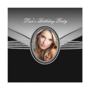 Black Diamond Womans Photo Birthday Party
