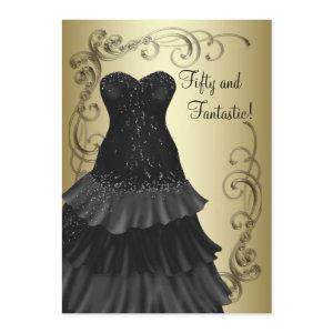Black Dress Black Gold Womans 50th Birthday Party
