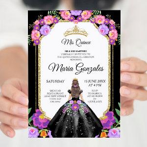 Black Dress & Roses Mis Quince