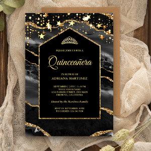 Black Gold Agate Marble Arch Quinceanera