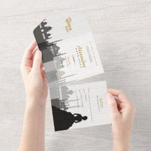 Black & Gold Arabian Quinceañera All In One