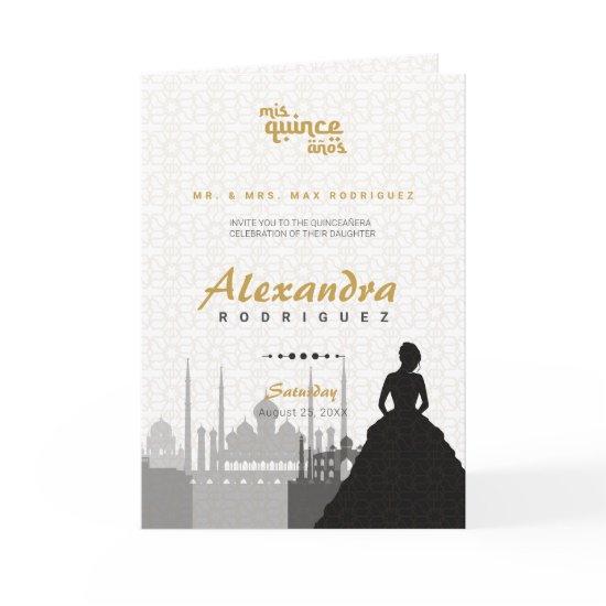 Black & Gold Arabian Quinceañera Photo