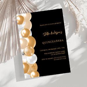 Black gold balloons luxury Quinceanera