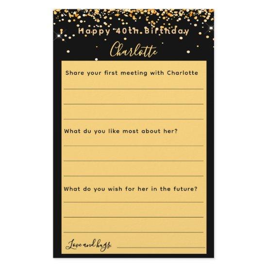 Black gold birthday wishes card