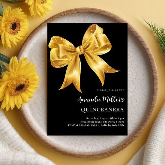 Black gold bow Quinceanera